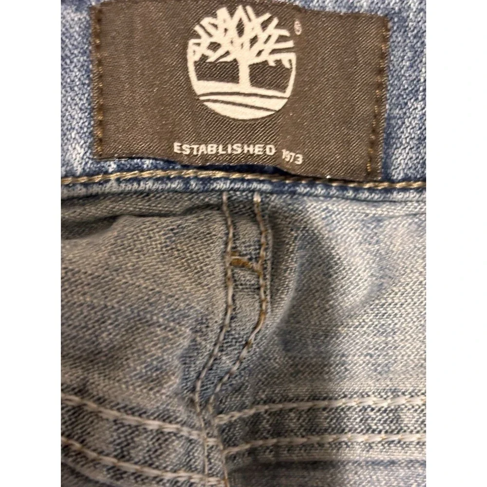 Timberland Men's Light Blue Straight Denim Jeans Cotton 5-Pocket 38x30‎
